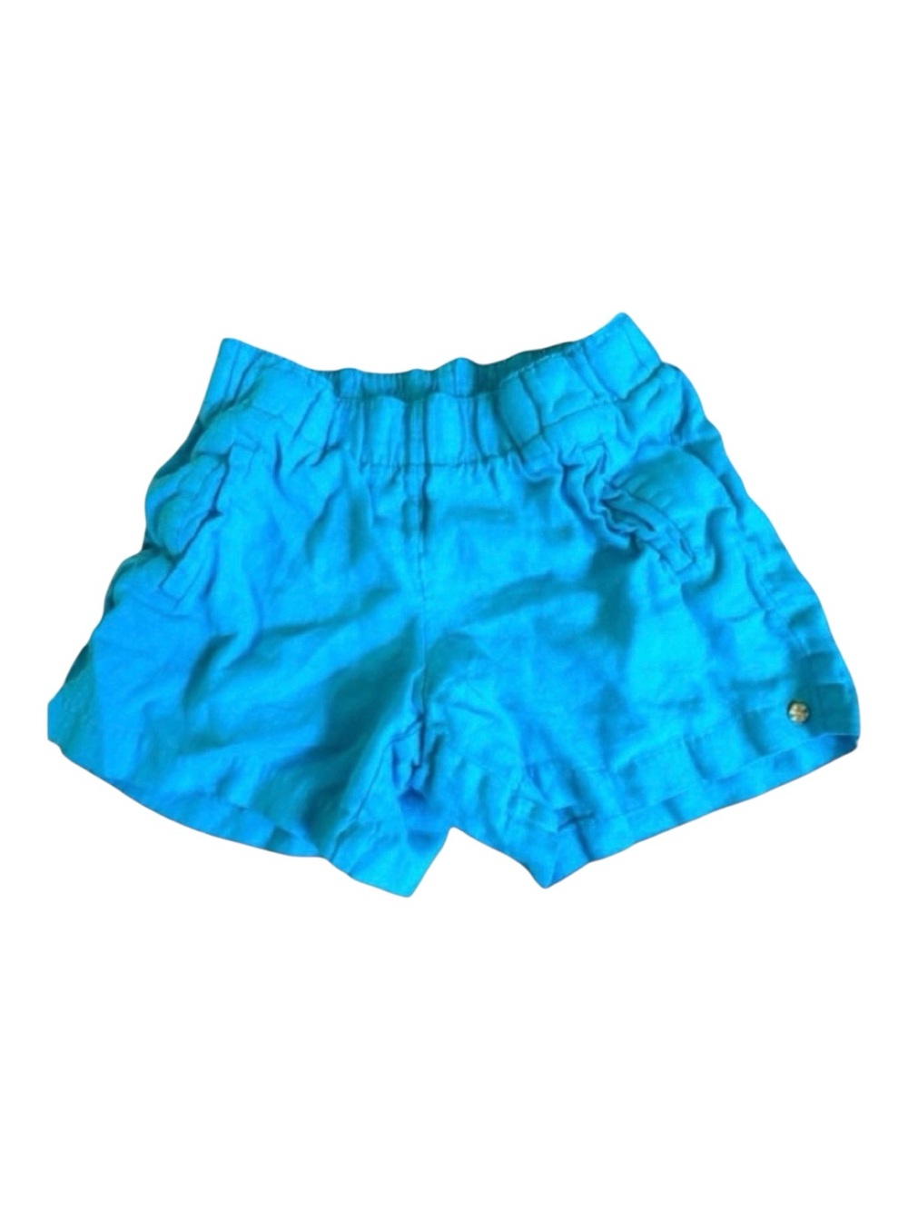Lilly Pulitzer Lilo linen shorts in a blue/green color- Size XXS